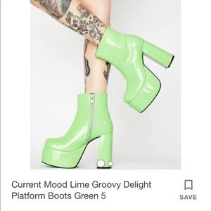 ISO GOORVY DELIGHT LIME GREEN BOOTS SIZE 9